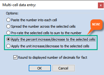 New multi-cell data entry rules