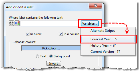 Label rules with variables!